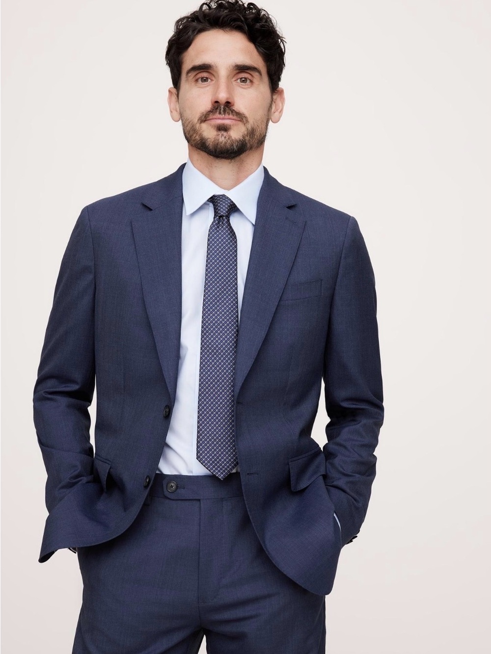 Banana Republic Reda Flexo Blue Wool Suit 38R/34R NWT From TV Show Yellowjackets